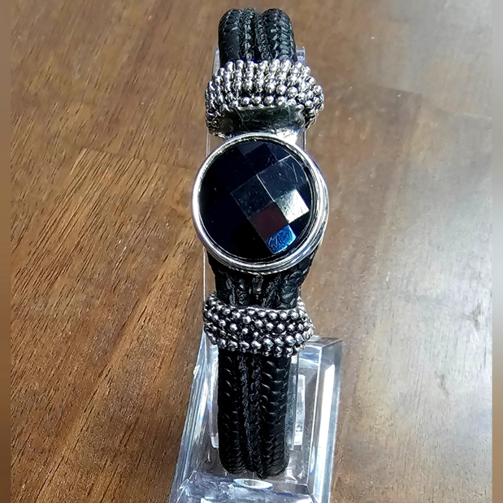 Black and Silver Snap Button Bracelet